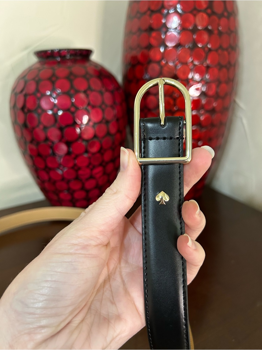 Kate Spade 25MM Stitched Feather Edge Belt - L/XL MSRP $58 - Picture 4 of 14